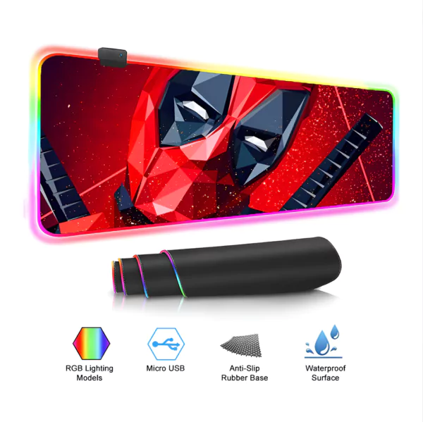 Deadpool XXL RGB Gaming Mouse Mat overview